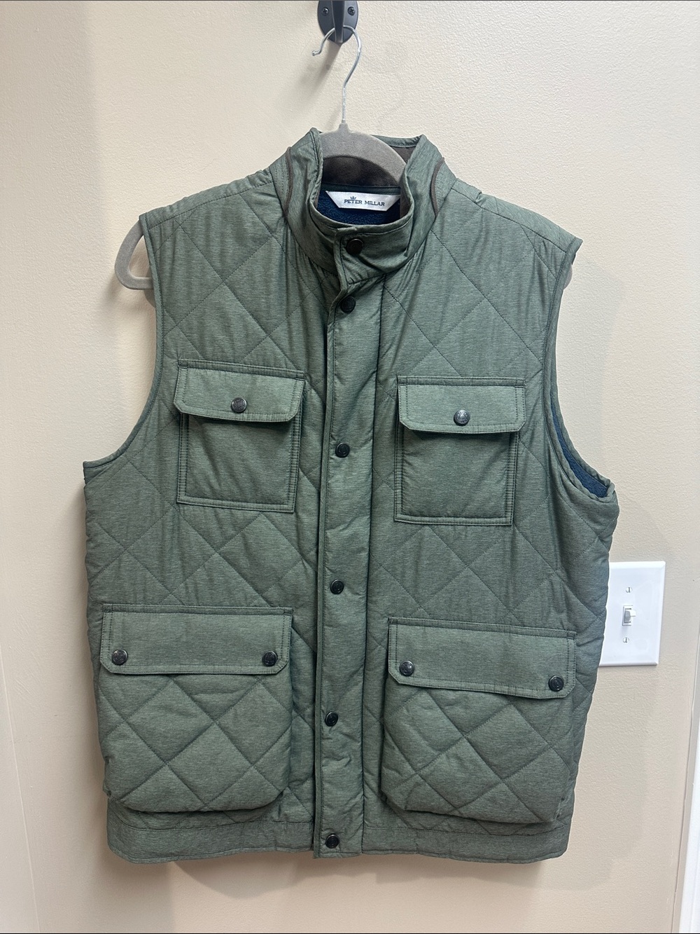 Peter Millar Quilted Green Utility Vest